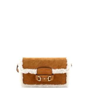 Gucci Horsebit Shoulder Bag Suede With #202216G21B